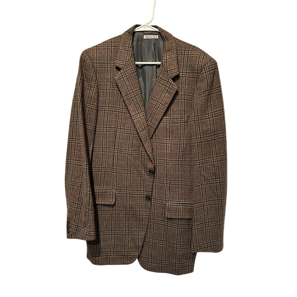Giorgio‎ Beverly Hills Regular Cut Houndstooth Cashmere Sports Coat Jacket Italy